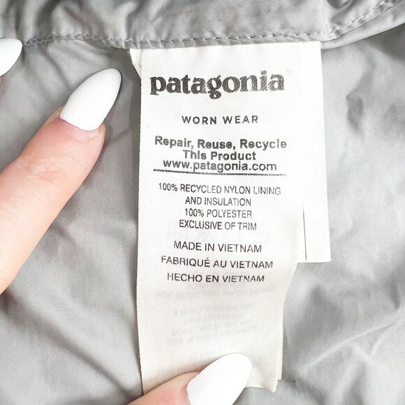Patagonia Black Down Puffer Trench Jacket XS - Picture 4 of 4